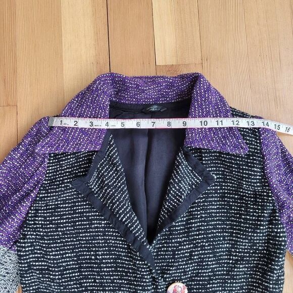 Vintage Annikki Karvinen geometric lagenlook art to wear blazer flared sleeve - Picture 14 of 16